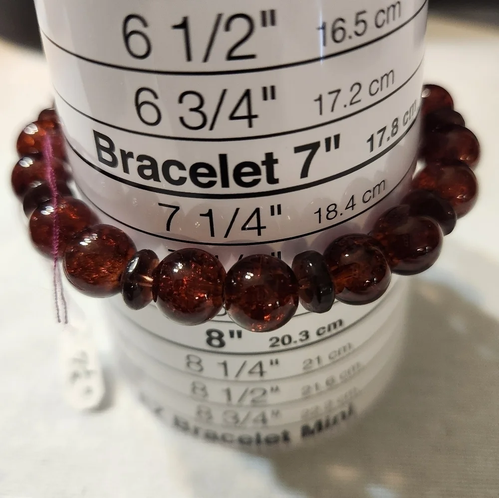 Hand Crafted Bracelet Brown Stretch Beaded Unisex